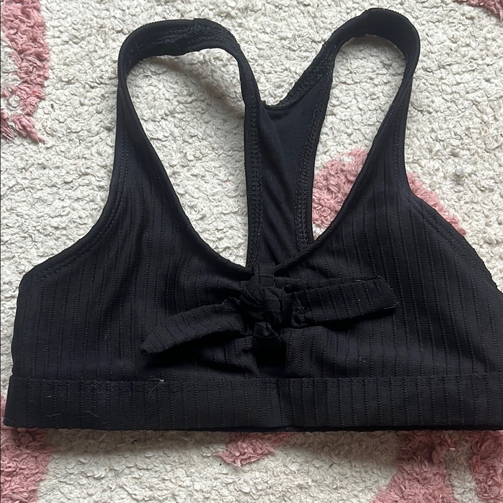 Black Ribbed bathing suit
